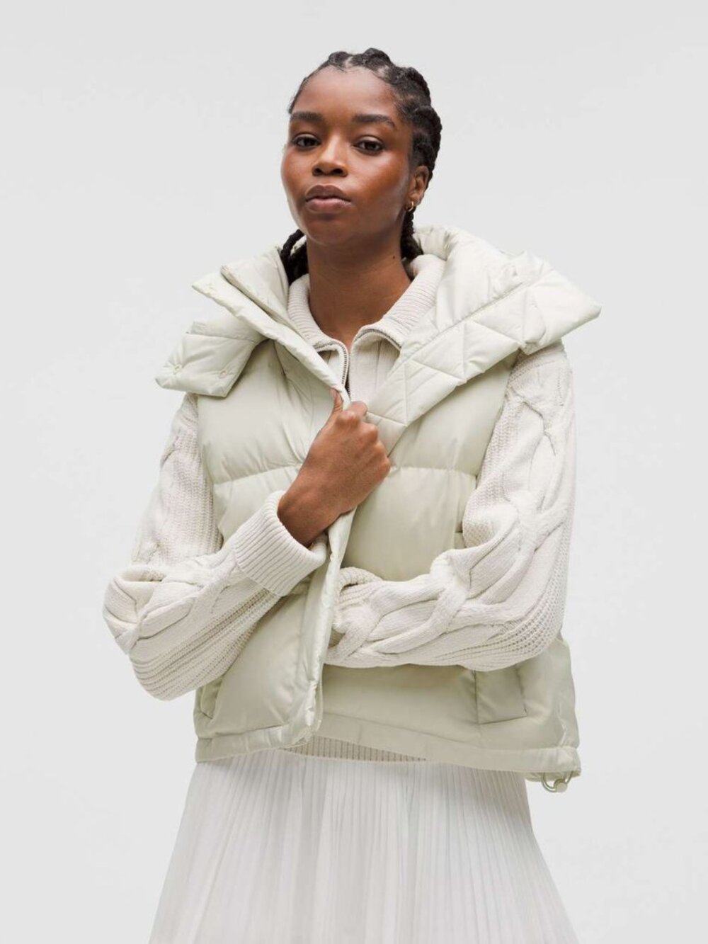 Lululemon Wunder Puff Cropped Vest Bone